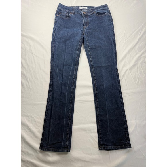 LOFT Denim - Ann‎ Taylor Loft Curvy Straight Jeans Dark Wash Denim Blue Size 26 / 2P Petite